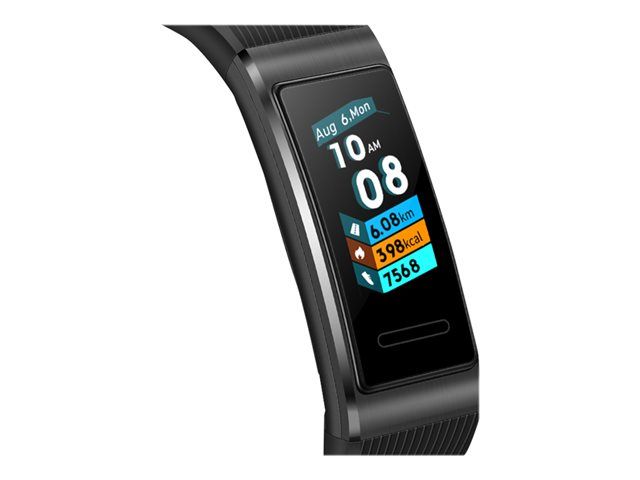 Huawei Band 3 Pro - Black - Activity Tracker with Wristband - Silicone Rubber - Black - 0.95" Display - 16MB - Bluetooth - 25g