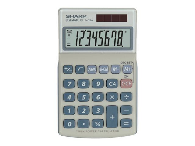 Sharp Solar-Powered Calculator, 8-Digit Display