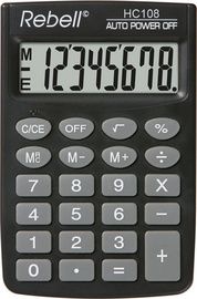 Rebell Pocket Calculator, RE-HC108 BX, Black, 8-Digit Display
