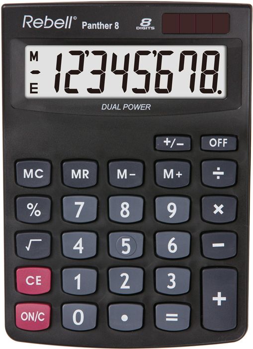 Rebell Calculator, RE-PANTHER 8 BX, Black, Desk Model, 8-Digit Display