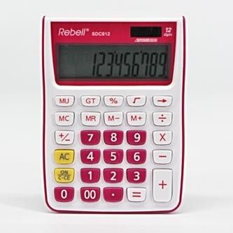 Rebell Calculator, RE-SDC912PK BX, Pink, Desk, 12-Digit
