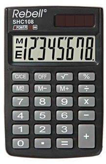 Rebell Pocket Calculator, 8-Digit Black
