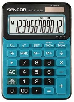 Sencor Calculatrice, SEC 372T/BU, Blue, Table, 12-digit