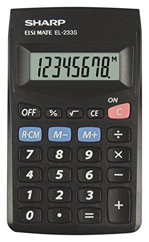 Sharp 8-Digit Pocket Calculator, Black