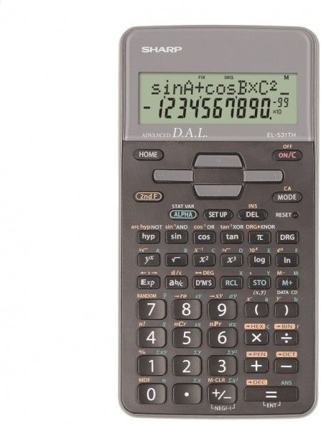 Sharp Calculatrice EL-531THGY, Black, School Grade