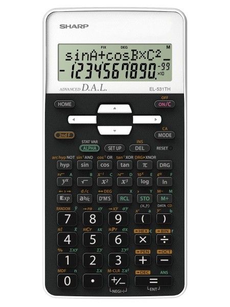 Sharp EL-531THWH Calculator, Black and White, School