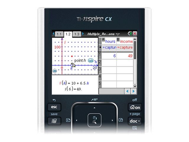 Texas Instruments TI-Nspire CX Handheld Graphing Calculator - USB - Battery