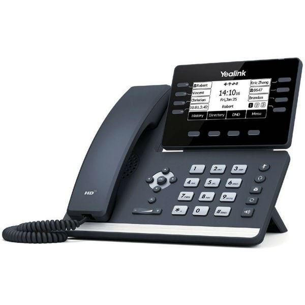 Yealink SIP-T53W VoIP Phone - with Bluetooth Interface and Caller ID - 3-way Conference Call - 12 Lines - Classic Grey