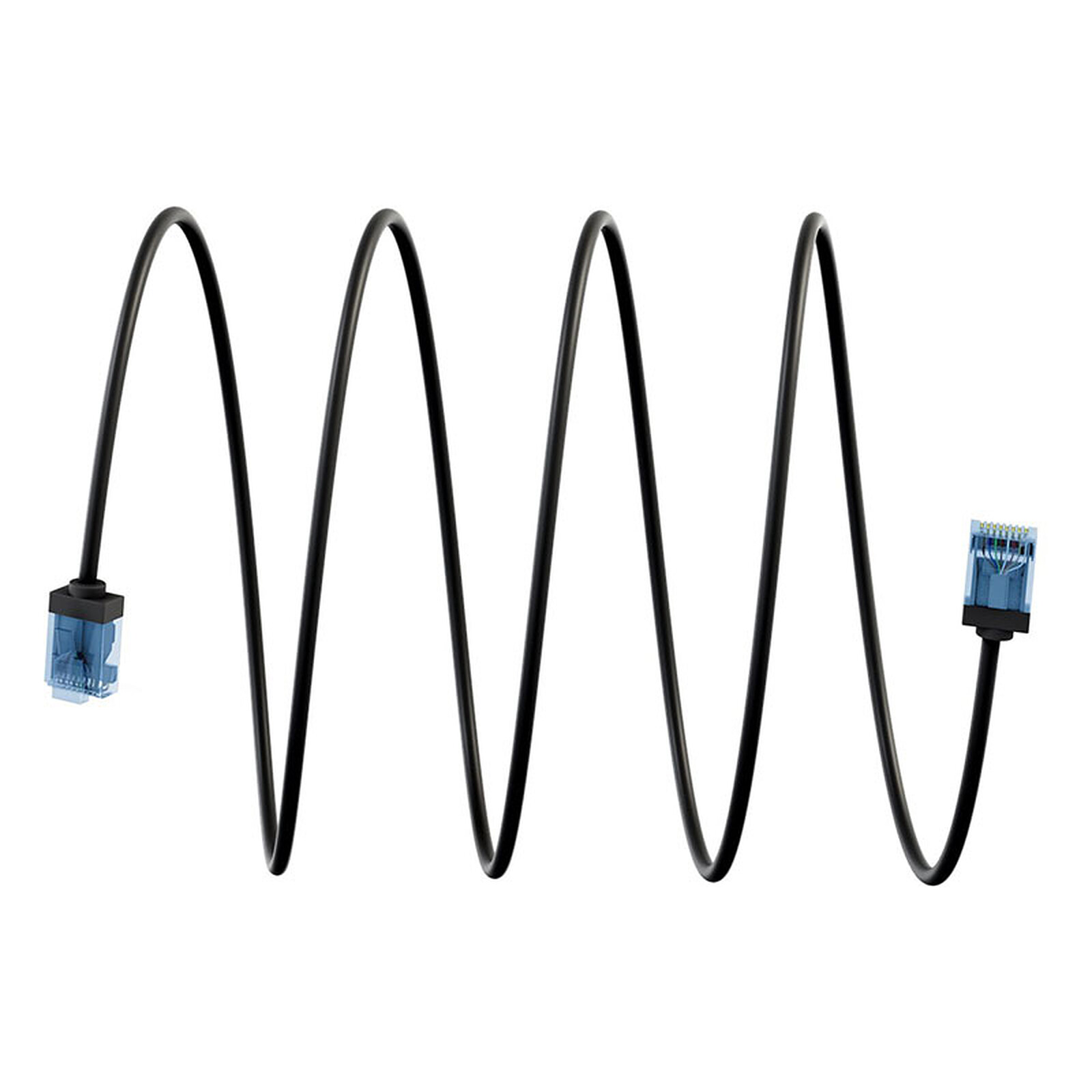 Goobay RJ45 Slim Cat 6a U/UTP cable 3 m (Black) 