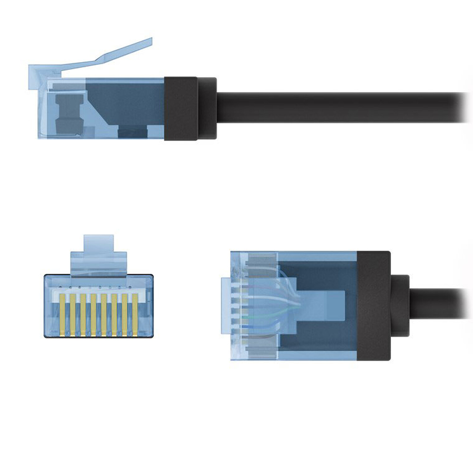 Goobay RJ45 Slim Cat 6a U/UTP cable 3 m (Black) 
