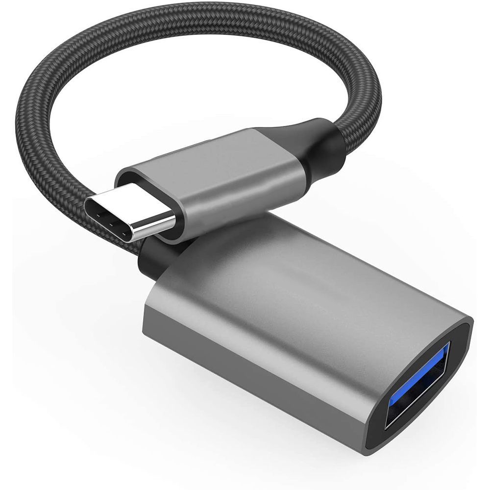 USB-C to USB Adapter for MacBook Air/Pro - Black Nylon & Aluminium