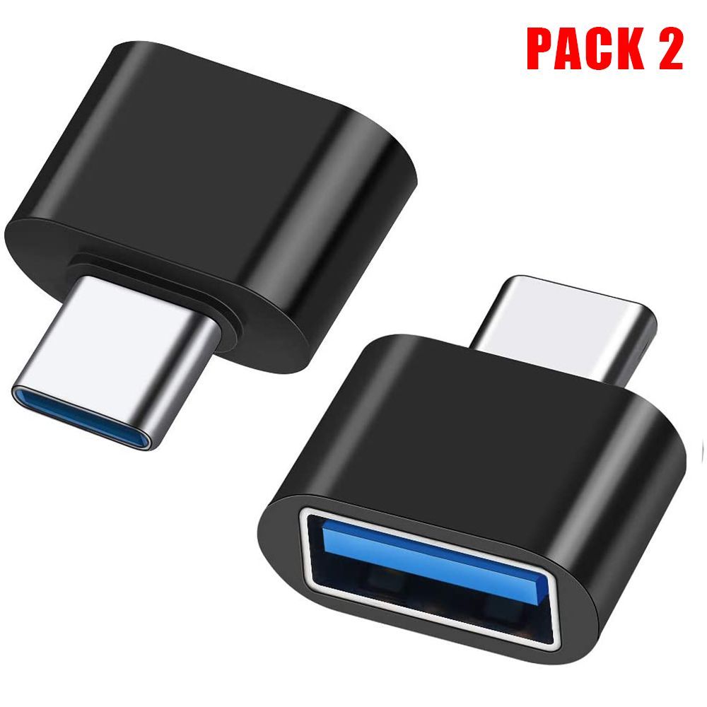E.F.Connection USB-C to USB Adapter Pair - Black