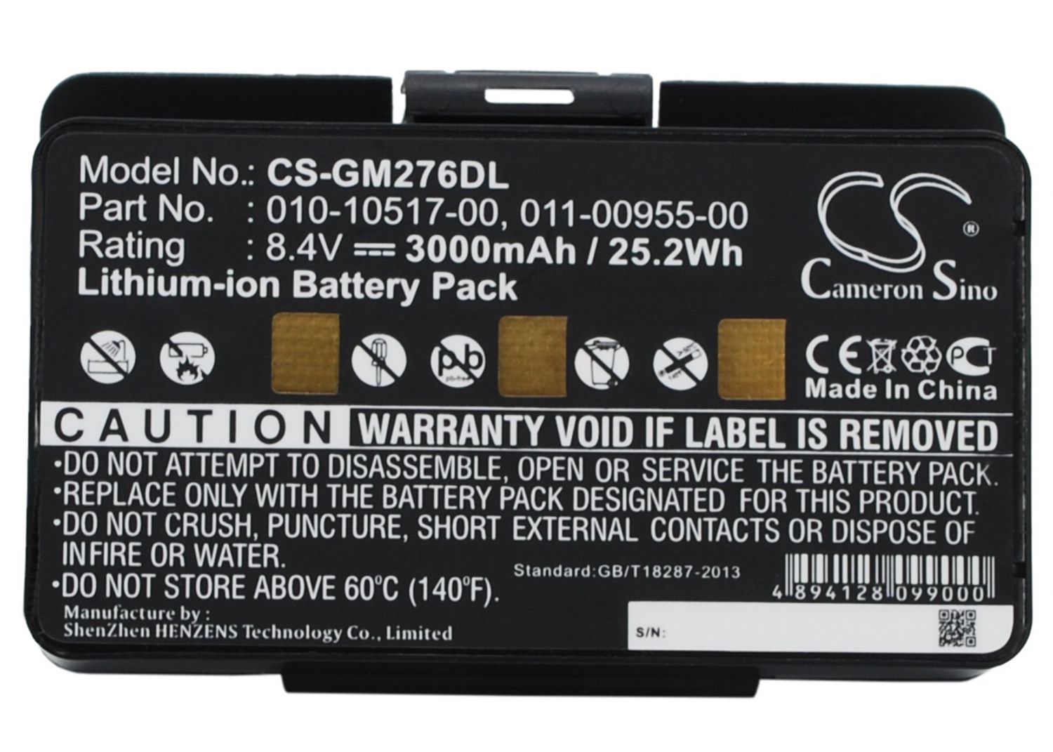 Cameron Sino Li-ion Battery 8.4V 3000mAh/25.20Wh (010-10517-00, 010-10517-01)
