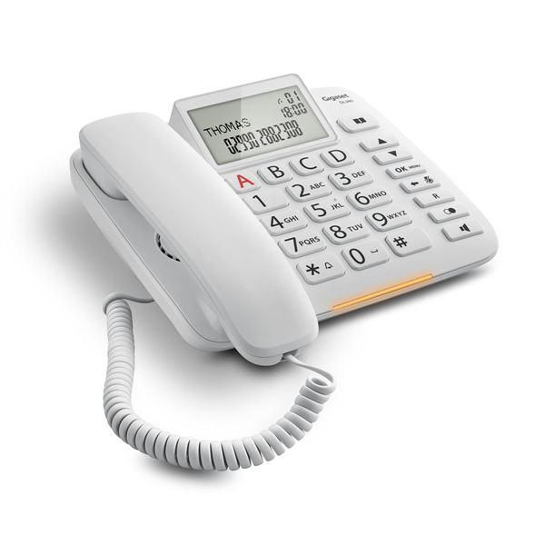 Gigaset DL380 Analog Telephone with Caller ID, White