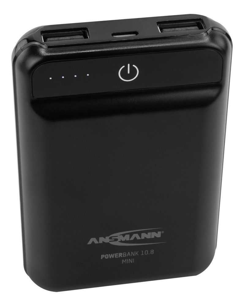 Ansmann 10.8 Mini Power Bank, Black Lithium Polymer (Lipo) 10000mAh