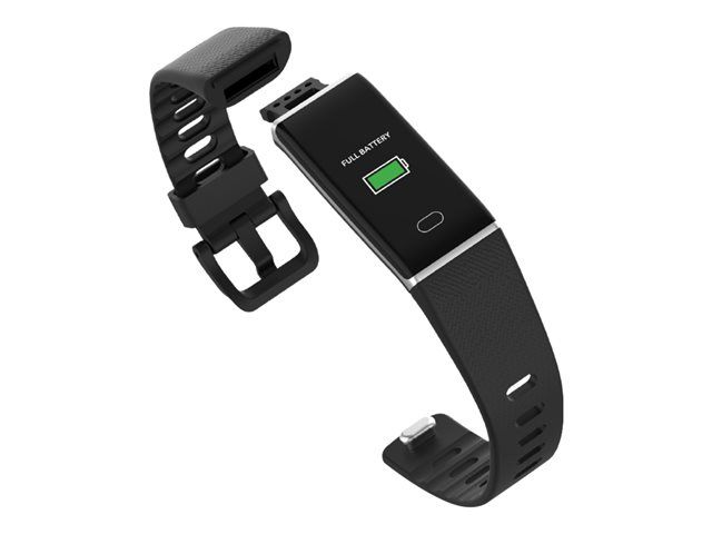 MyKronoz ZeTrack Fitness Tracker - Silver - Black Band - 0.96" Display - Bluetooth - 20g