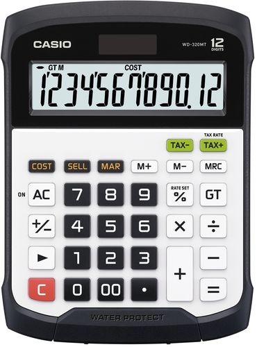 Casio WD-320MT - 12-Digit Desk Calculator with Solar Panel and Battery