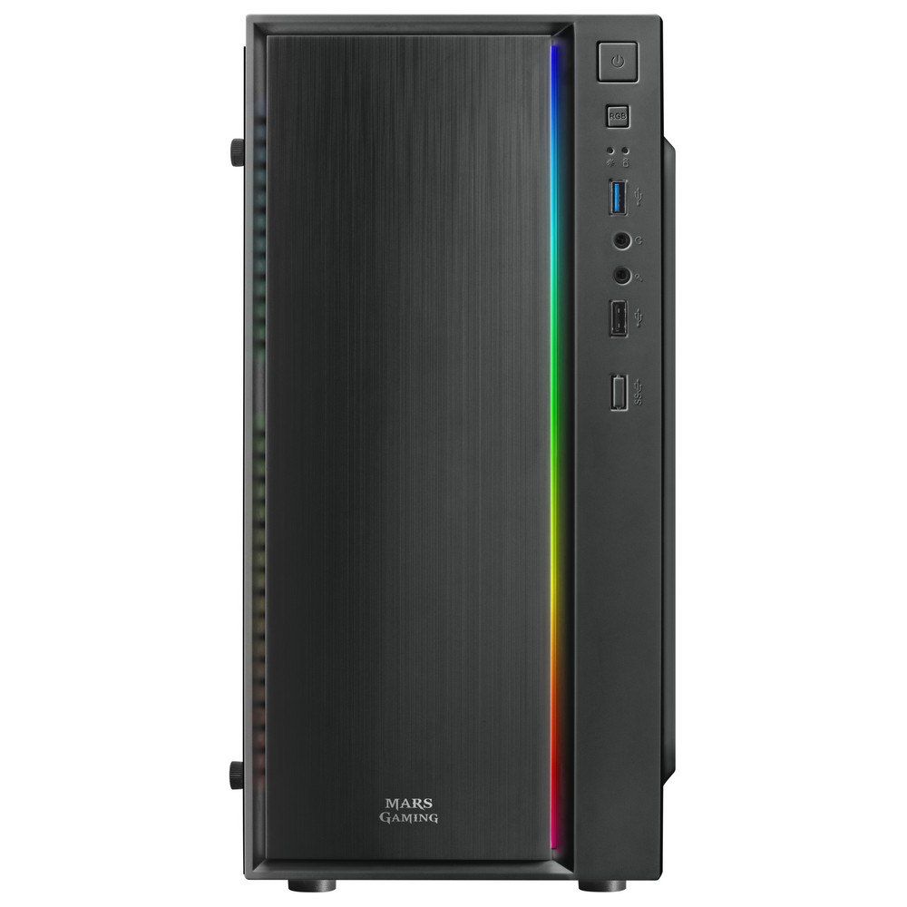Mars Gaming Micro ATX RGB Mini PC Case - Black