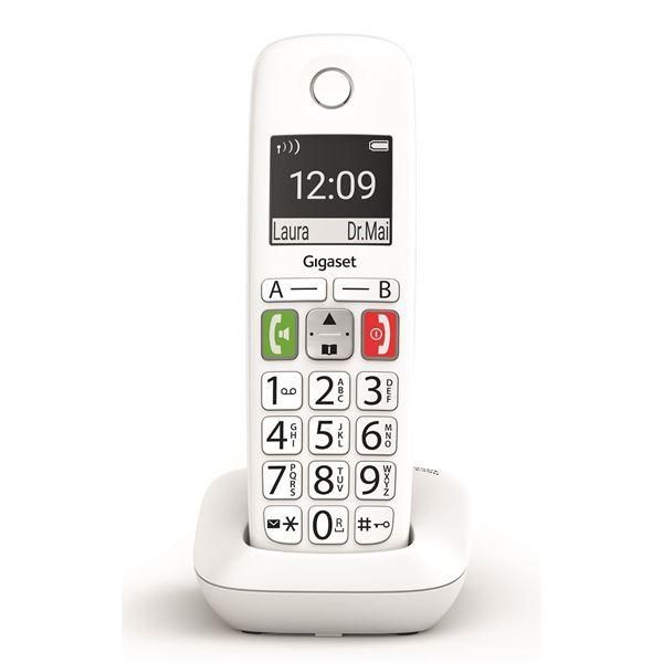 Gigaset E290 Analog/DECT Phone, White
