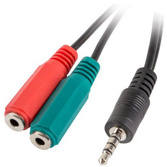 Lanberg 2xJack HH Cable, Black
