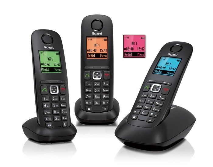 Gigaset AS470 Trio DECT Phone Set, Black