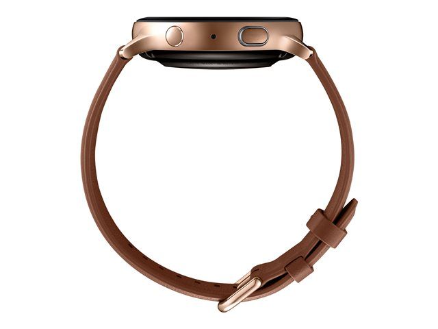 Samsung Galaxy Watch Active 2 - 44 mm - Acero inoxidable dorado - Reloj inteligente con correa de cuero marrón - Pantalla de 1.4" - 4 GB - Wi-Fi, LTE, NFC y Bluetooth - 4G - 42 g
