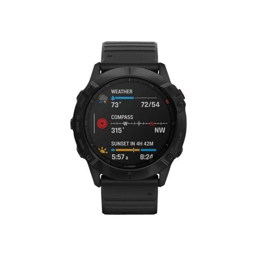 Garmin Fenix 6X Pro - Black - Sport Watch with Silicone Strap
