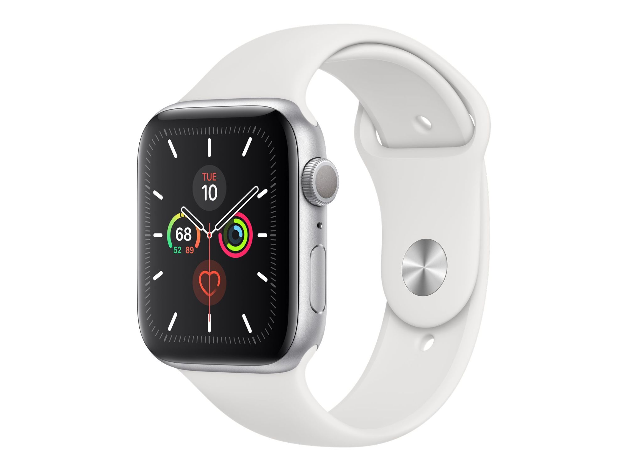 Apple Watch Series 5 (GPS) - 44mm Silver Aluminum Case with White Sport Band
