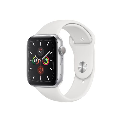 Apple Watch Series 5 (GPS) - 44mm Silver Aluminum Case with White Sport Band