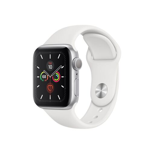 Apple Watch Series 5 (GPS) - 40mm Aluminum Silver Case with Sport Band White S/M/L