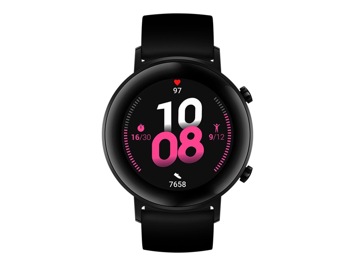 Huawei Watch GT 2 Sport - 42mm - Black Stainless Steel - Smartwatch with Fluoroelastomer Strap