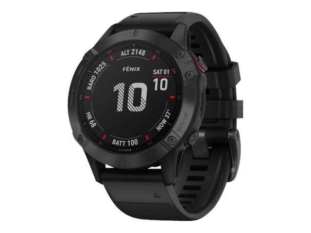 Garmin Fenix 6 Pro - 47mm - Black - Sports Watch with Silicone Strap