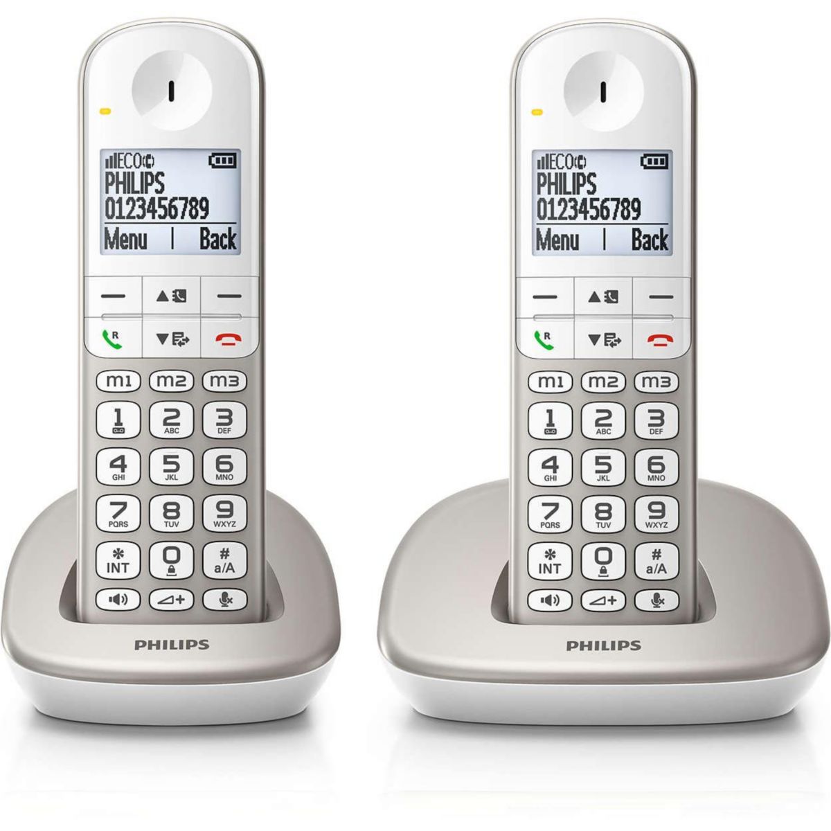 Philips XL Duo Range Wireless Phone, Silver (Size: Large, Color: Silver, Capacity: 1000m Range)