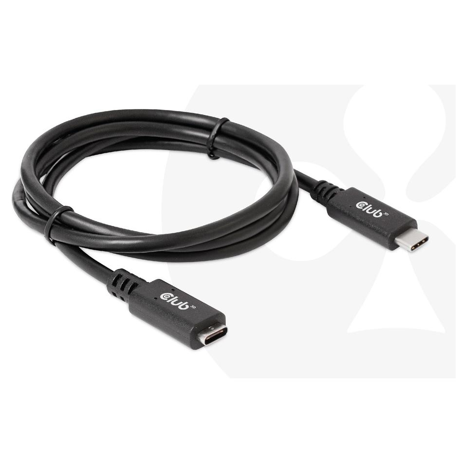 Club 3D USB-C Cable 1m, 2x USB-C, Black