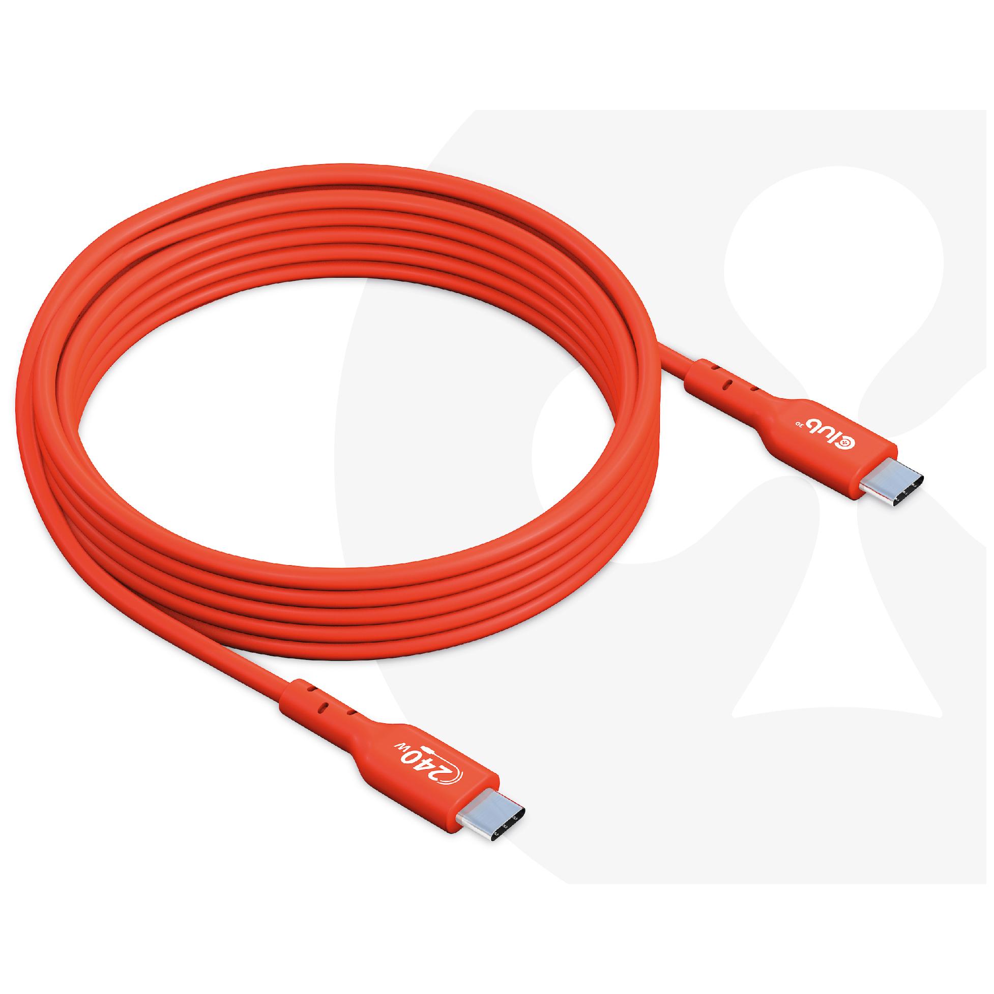 Club 3D USB C Cable - 2m, Red
