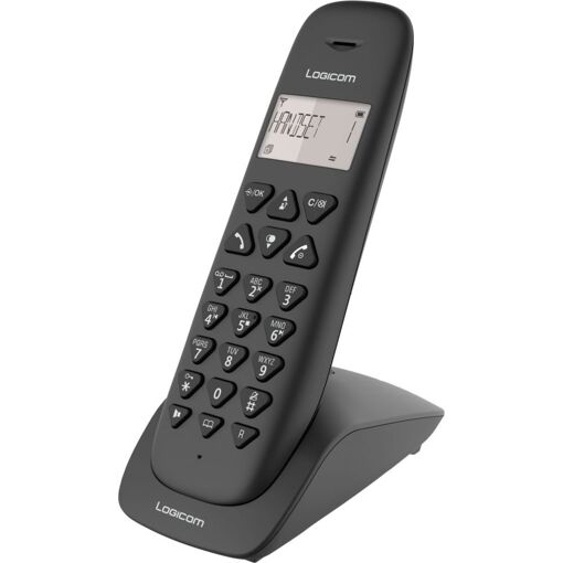 Logicom VEGA 155T - Téléphone sans fil avec identification de l'appelant - Technologie DECT - Noir