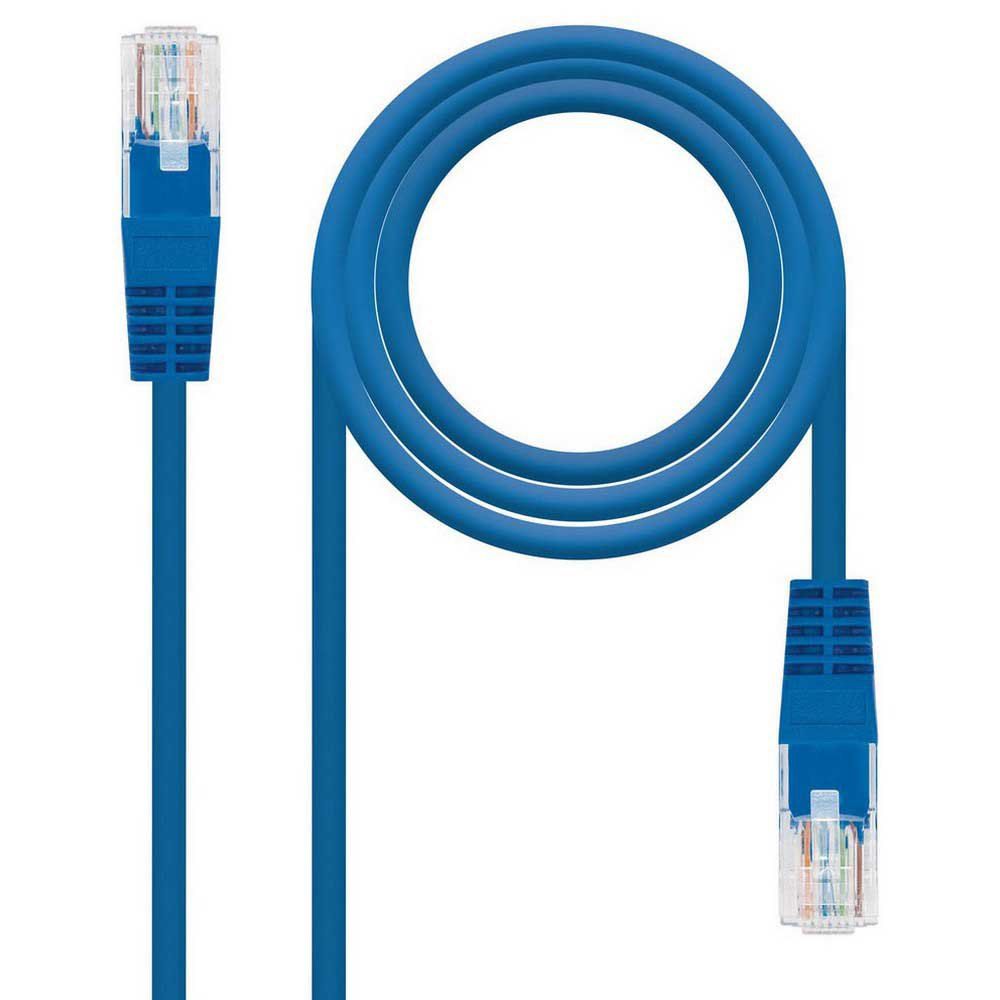 Câble de réseau NanoCable RJ45 UTP, 30 cm, 6 canaux, Bleu