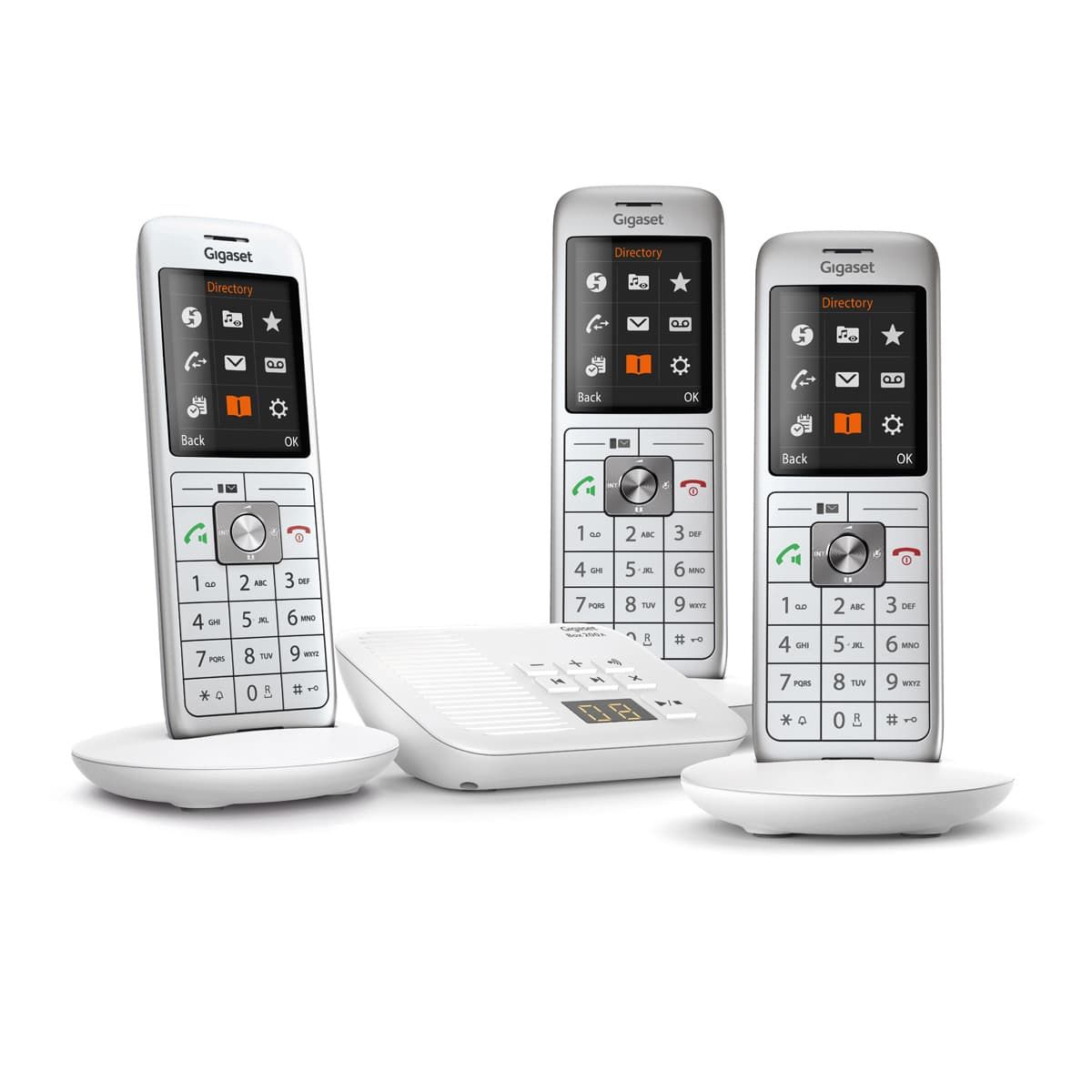 Gigaset CL660A Trio Cordless Phone with Answering Machine - White + 2 Handsets