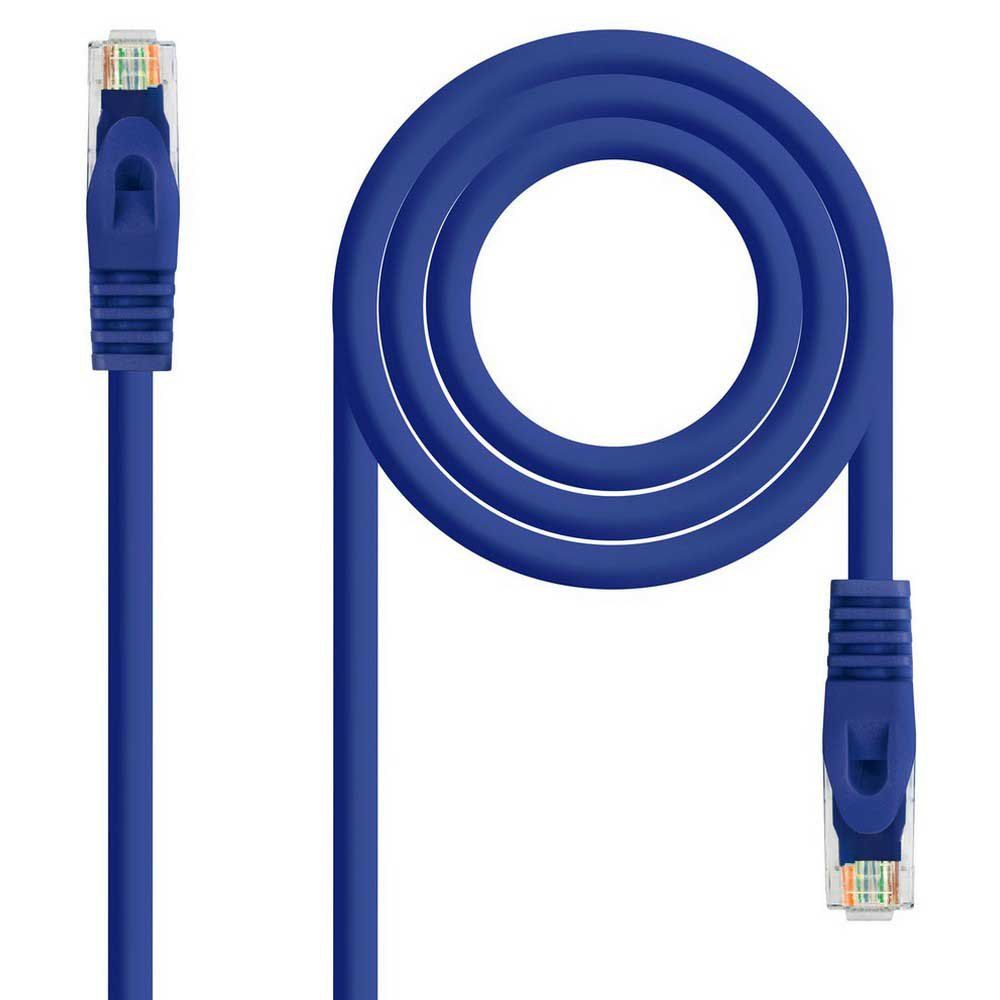 NanoCable Chat UTP Network Cable, 25 cm, RJ45, 6A, Blue