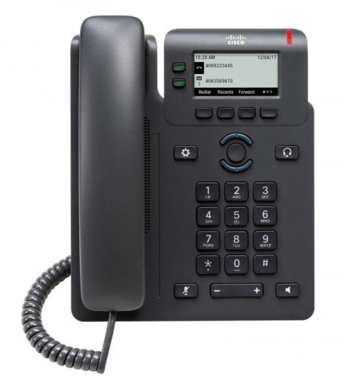 Cisco 6821 Desktop Phone, Black, 2 Lines