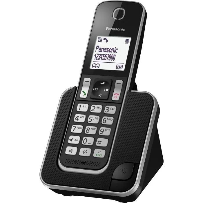 Panasonic KX-TGD310 - Cordless Phone with Caller ID/Call Waiting - DECTGAP - 3-Way Conference - Silver, Charcoal Grey