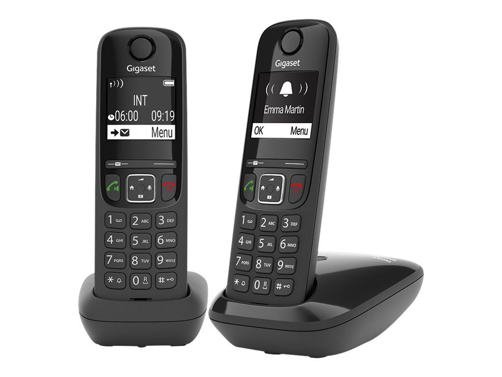 Gigaset AS690 Duo Cordless Phone with Caller ID - ECO DECTGAP - White + 1 Additional Handset