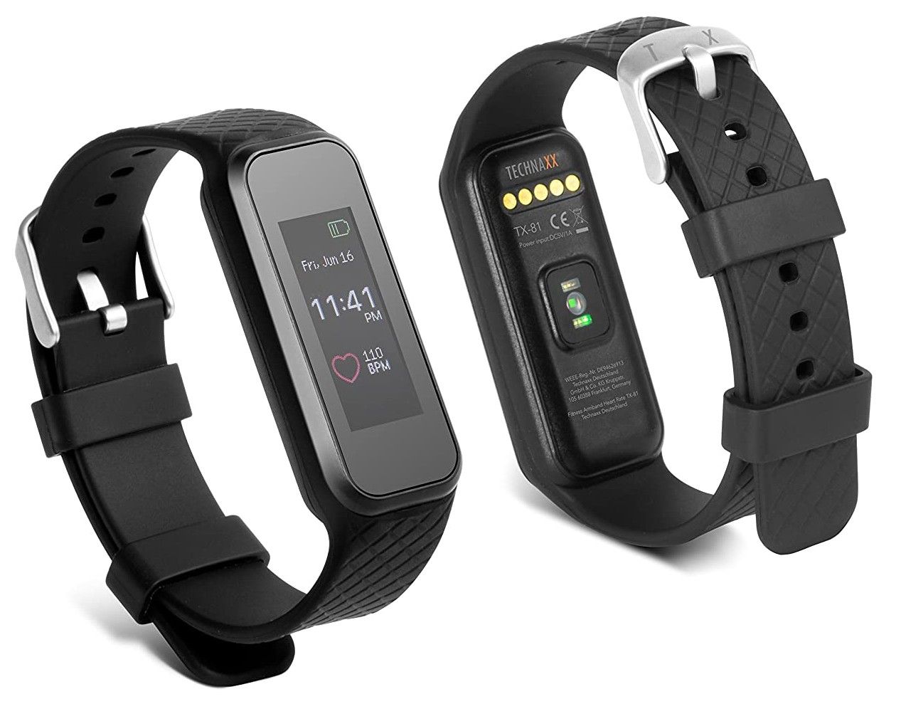 Pulseras conectadas Technaxx Tx-81 (Talla: Pequeña, Color: Negro, Resistencia al agua: 5 ATM)