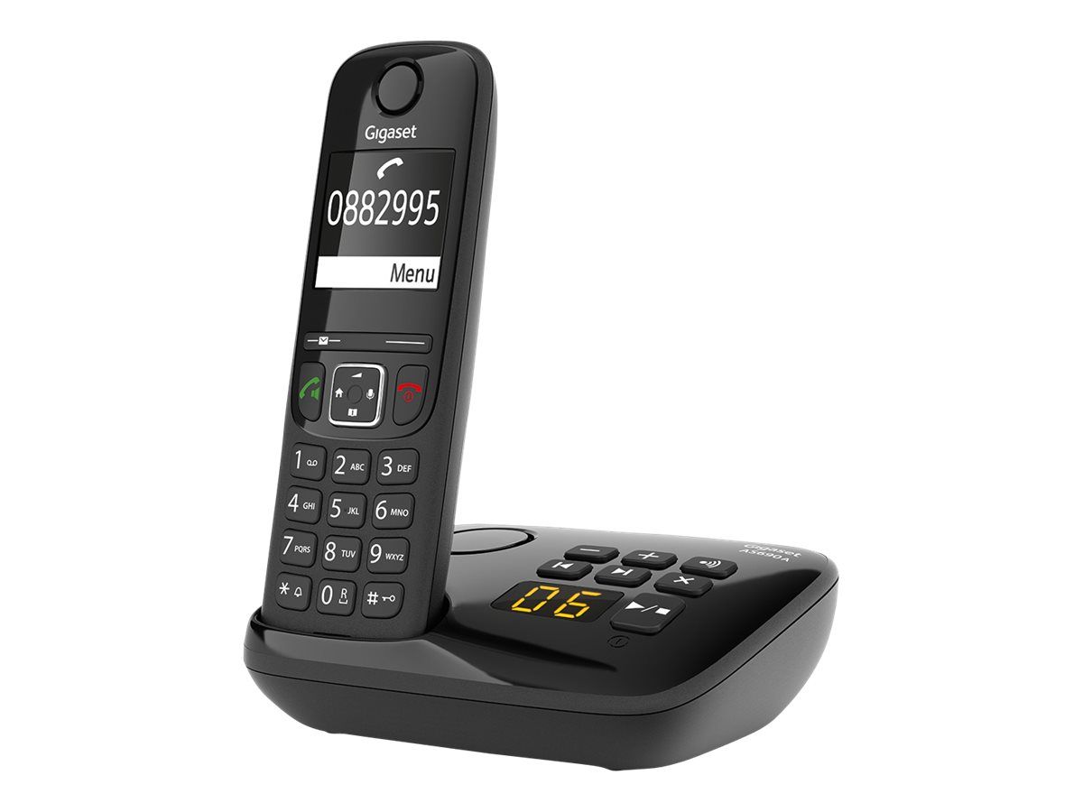 Gigaset AS690A - Wireless Phone - Answering Machine with Caller ID - ECO DECTGAP - Black