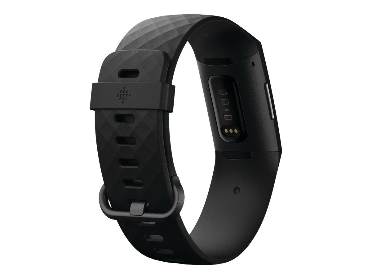 Fitbit Charge 4 - Black - Activity Tracking with Wristband - Silicone - Storm Blue - Wrist Size up to 247mm - Monochrome - NFC, Bluetooth - 30g