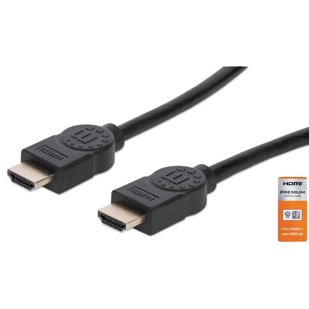 Cable HDMI con Ethernet Manhattan de IC Intracom, 1 m, Negro, 4K@60Hz, Ultra HD 4k x 2k
