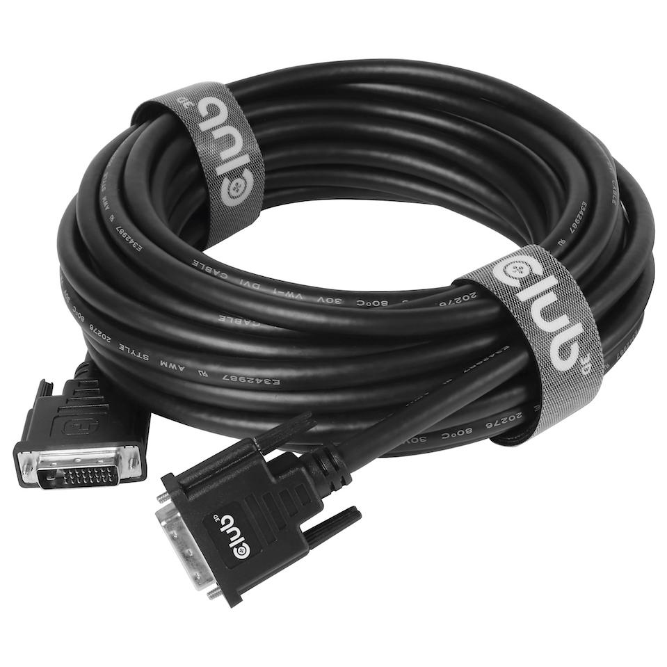 Club 3D DVI-D Dual Link Cable (24+1) Bi-Directional M/M 3m, Black