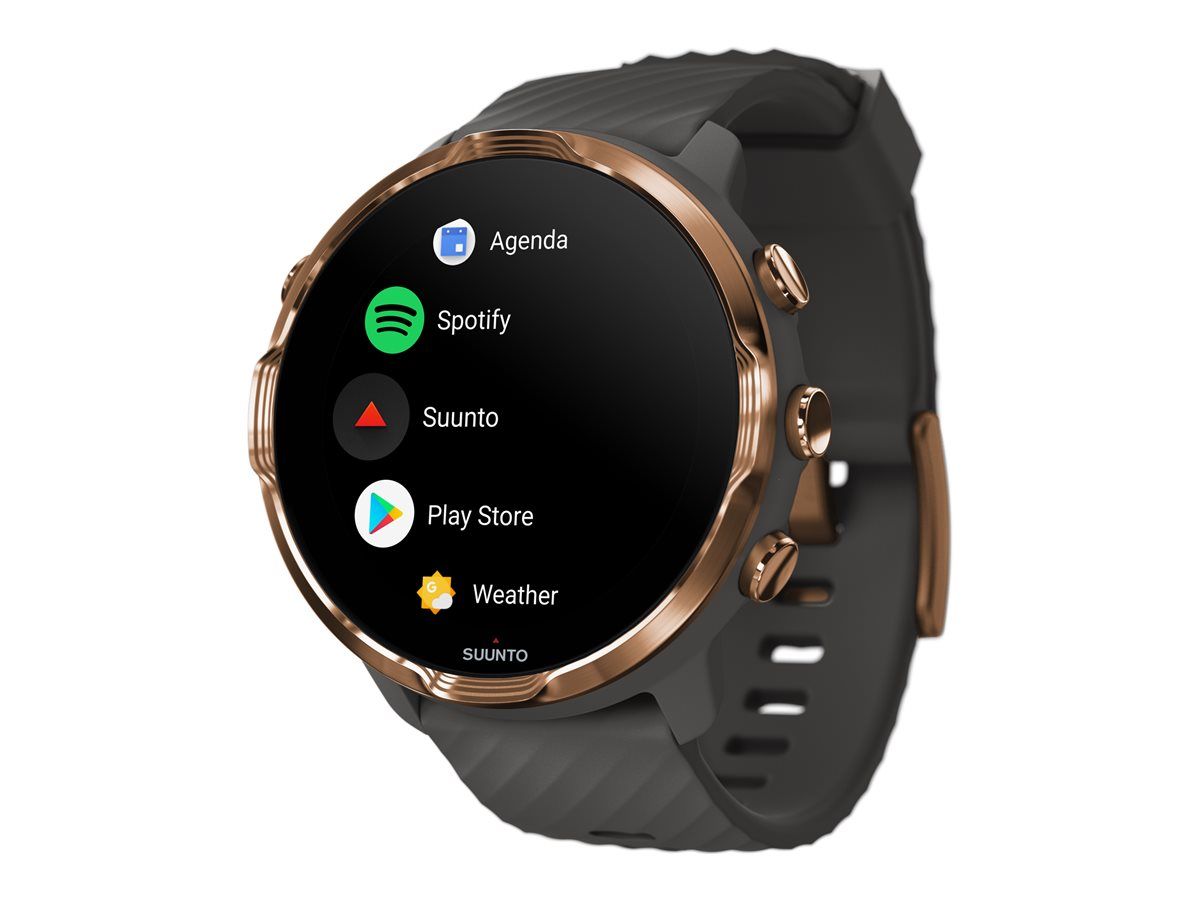 Suunto 7 Connected Watch - Copper Graphite - Sports Watch with Silicone Strap - Copper Graphite - Wrist Size: 125-230 mm - Bluetooth, Wi-Fi, NFC - 70 g
