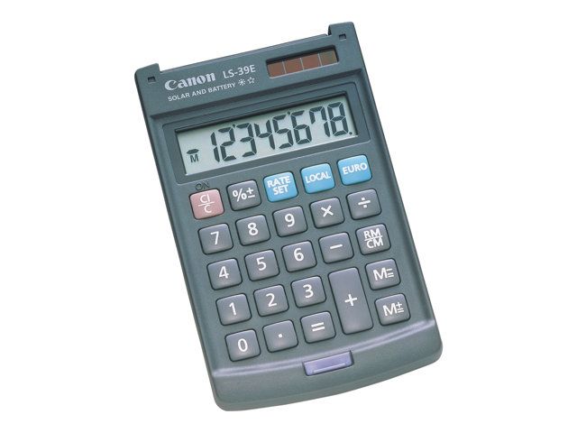 Canon LS39E - Solar-Powered Pocket Calculator - 8-Digit Display