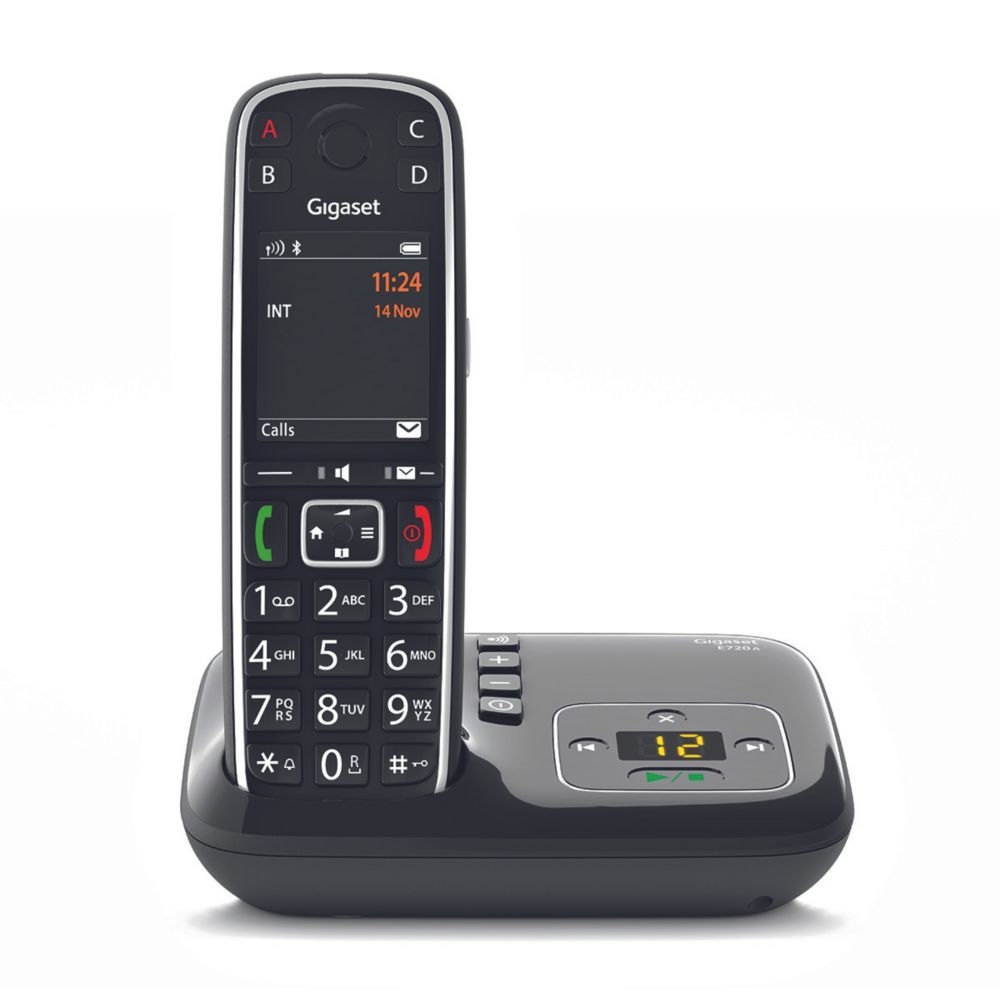 Gigaset E720A - Wireless Phone - Answering Machine with Caller ID - ECO DECTGAP - Black